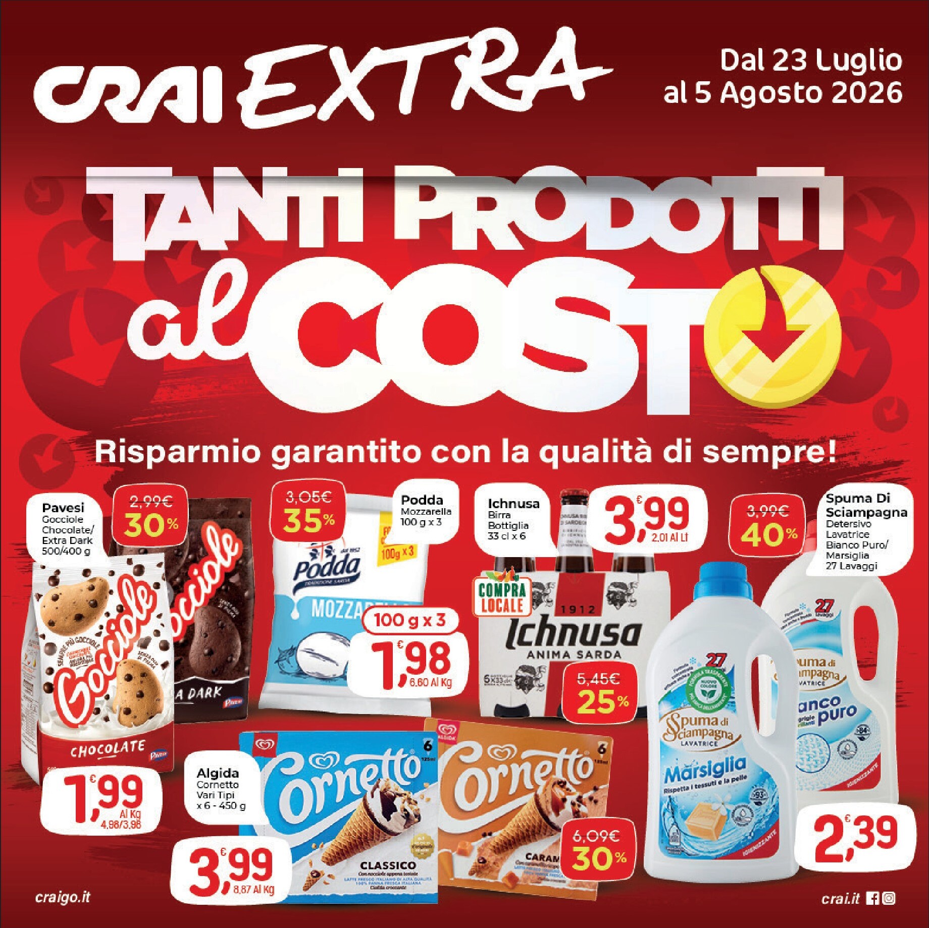 Volantino attuale di Crai - Extra valido dal giovedì 23/07/2026 al mercoledì 05/08/2026