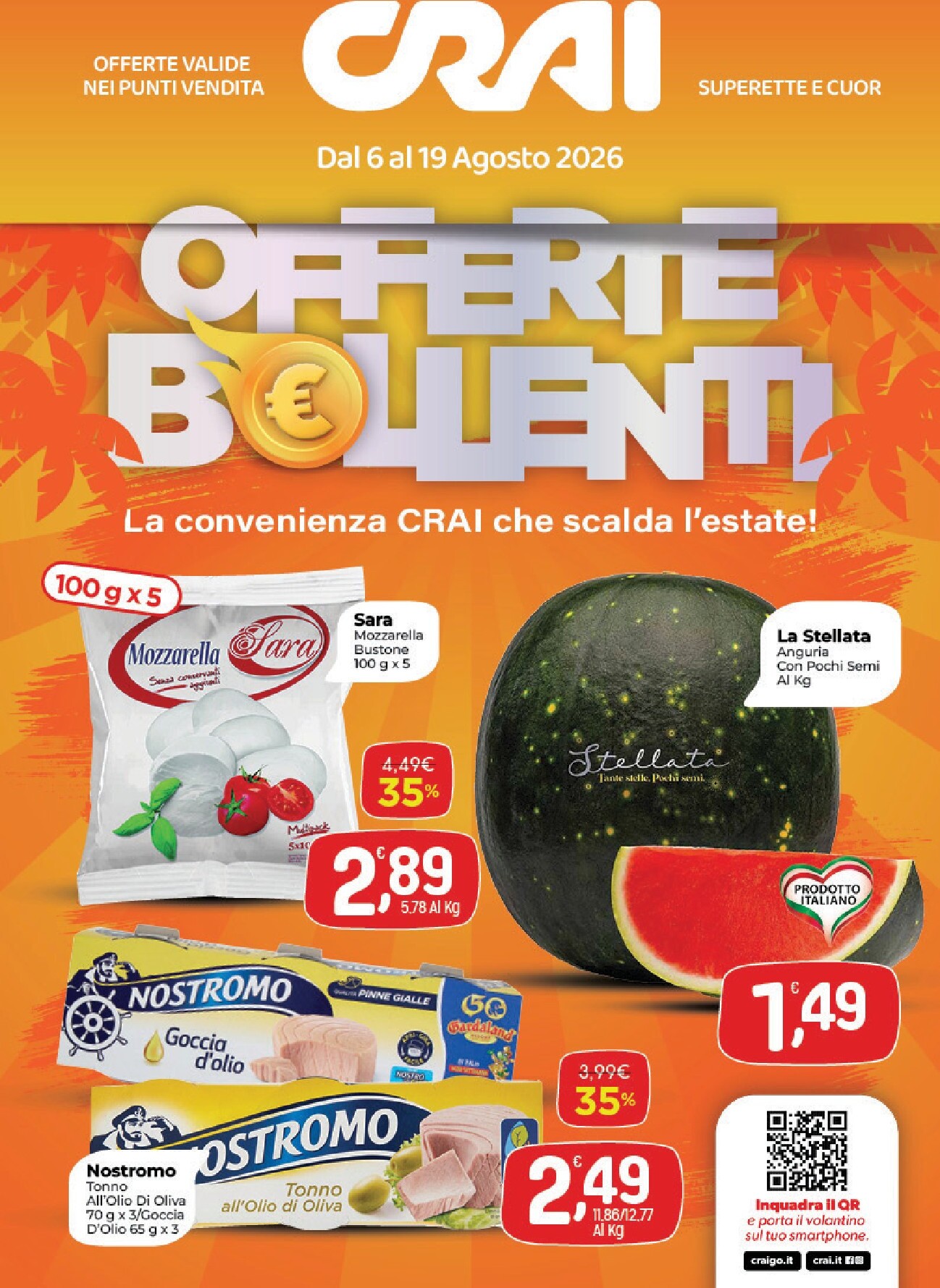 Volantino attuale di Crai Bologna valido dal giovedì 06/08/2026 al mercoledì 19/08/2026