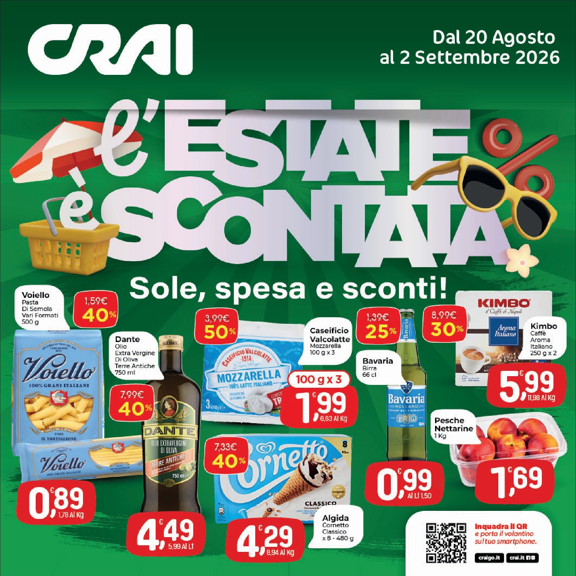 Volantino attuale di Crai Roma valido dal giovedì 20/08/2026 al mercoledì 02/09/2026