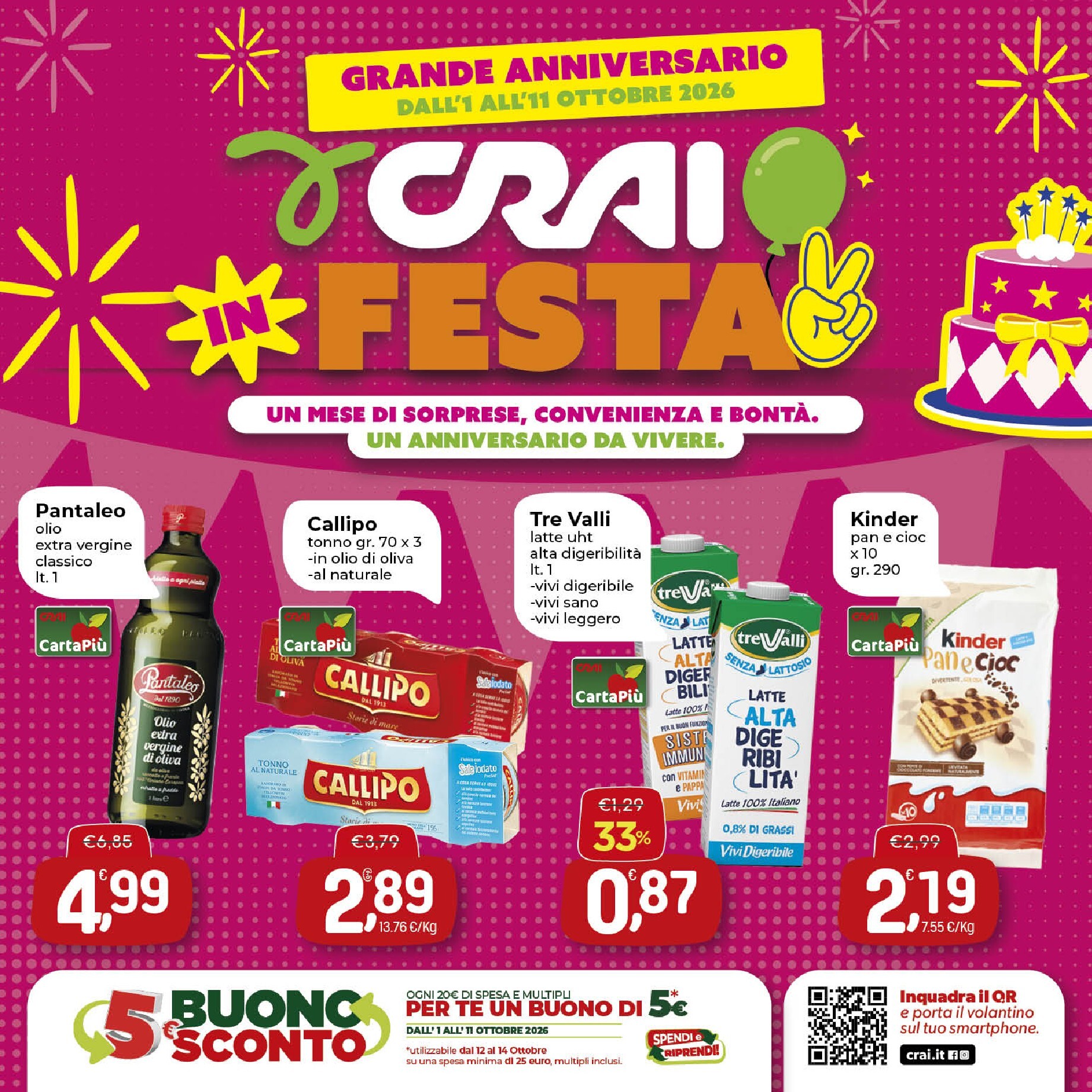 Volantino attuale di Crai - Cellino San Marco Puglia valido dal giovedì 01/10/2026 al domenica 11/10/2026