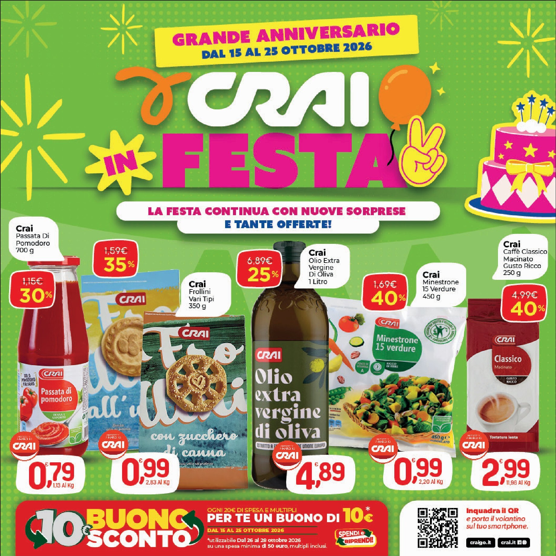 Volantino futuro Crai valido dal giovedì 15/10/2026 al domenica 25/10/2026