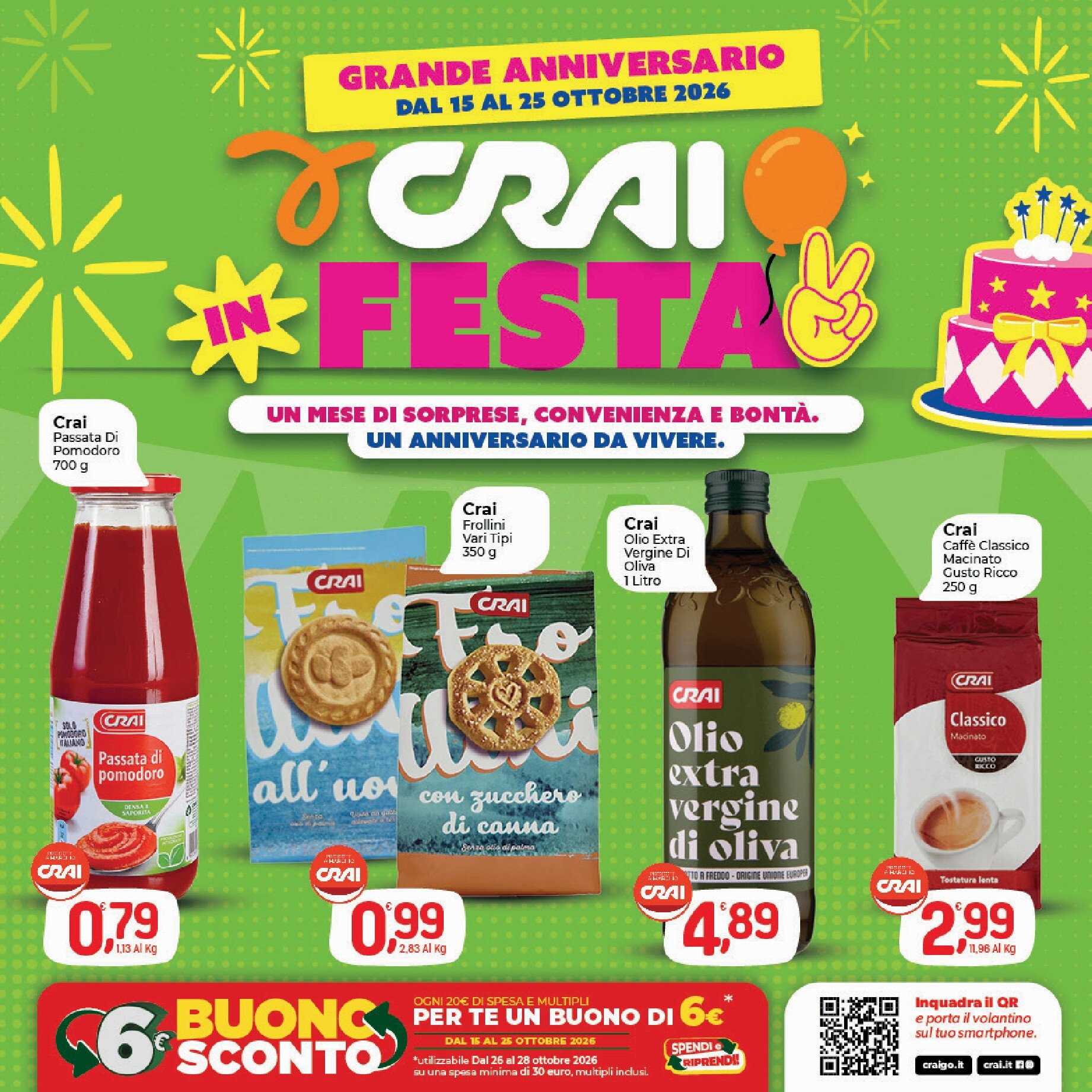 Volantino attuale di Crai - Salerno — Campania valido dal giovedì 15/10/2026 al domenica 25/10/2026
