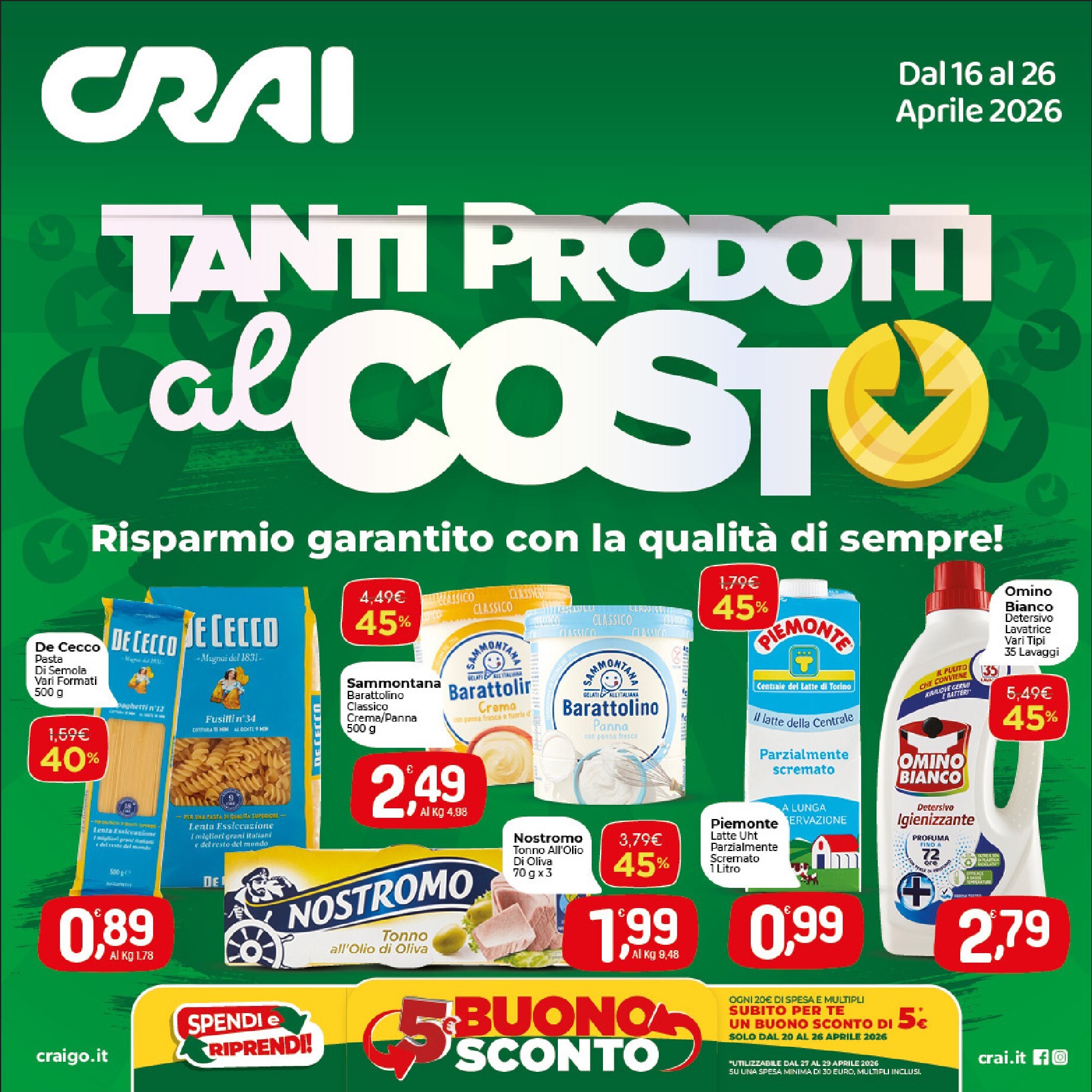 Volantino futuro Crai valido dal giovedì 16/04/2026 al domenica 26/04/2026