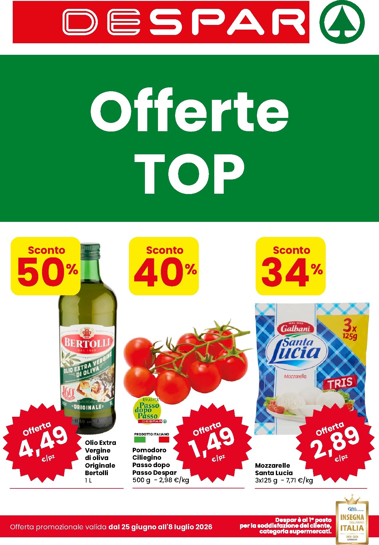 Volantino attuale di Despar valido dal giovedì 25/06/2026 al mercoledì 08/07/2026