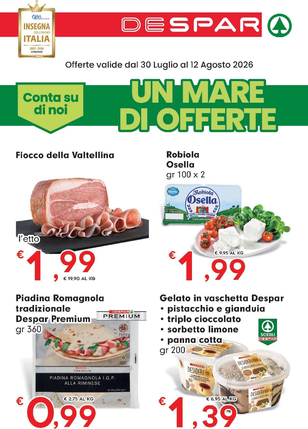 Volantino Despar per la prossima settimana dal giovedì 30/07/2026 al mercoledì 12/08/2026