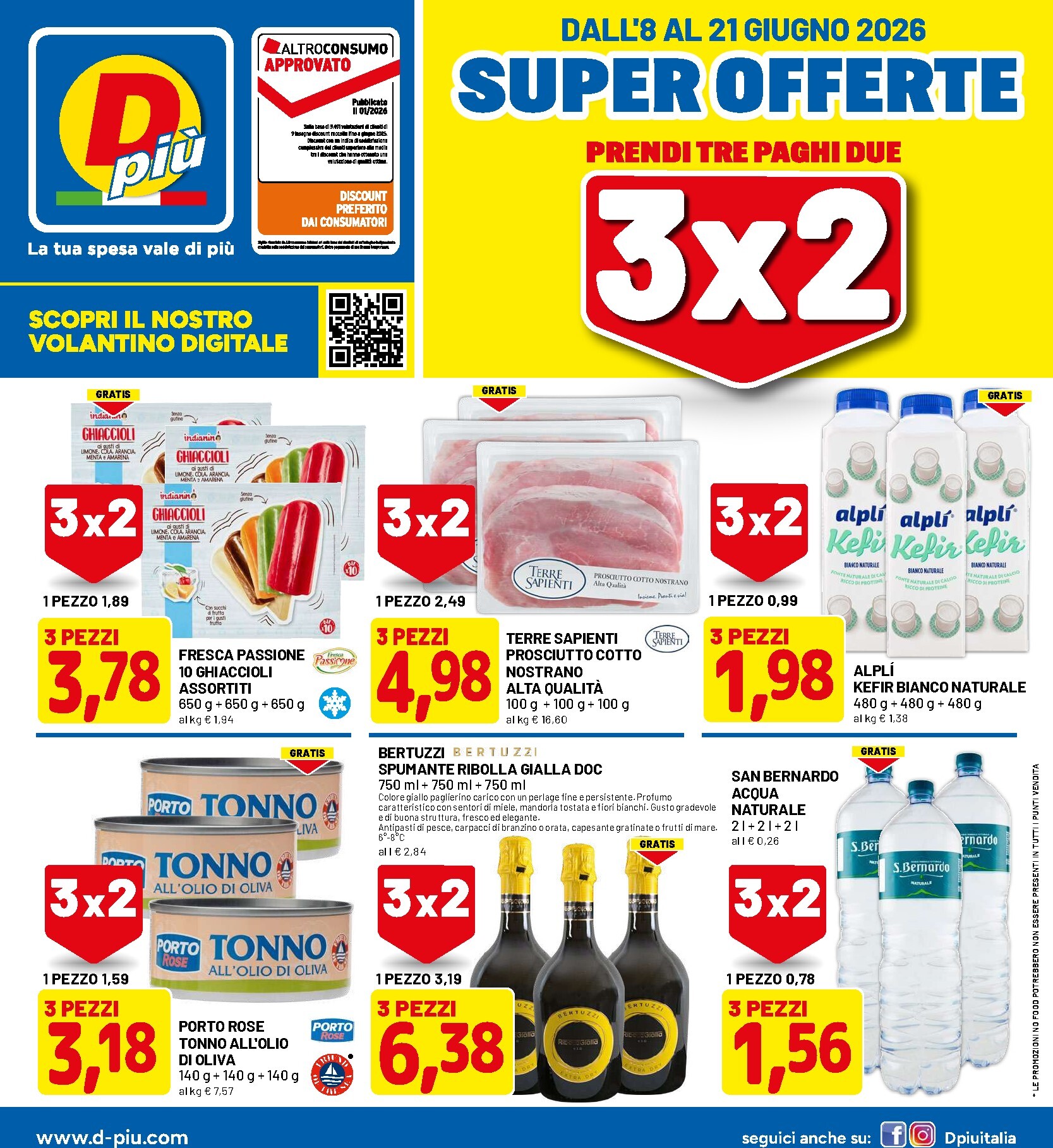 Volantino DPiù per la prossima settimana dal lunedì 08/06/2026 al domenica 21/06/2026