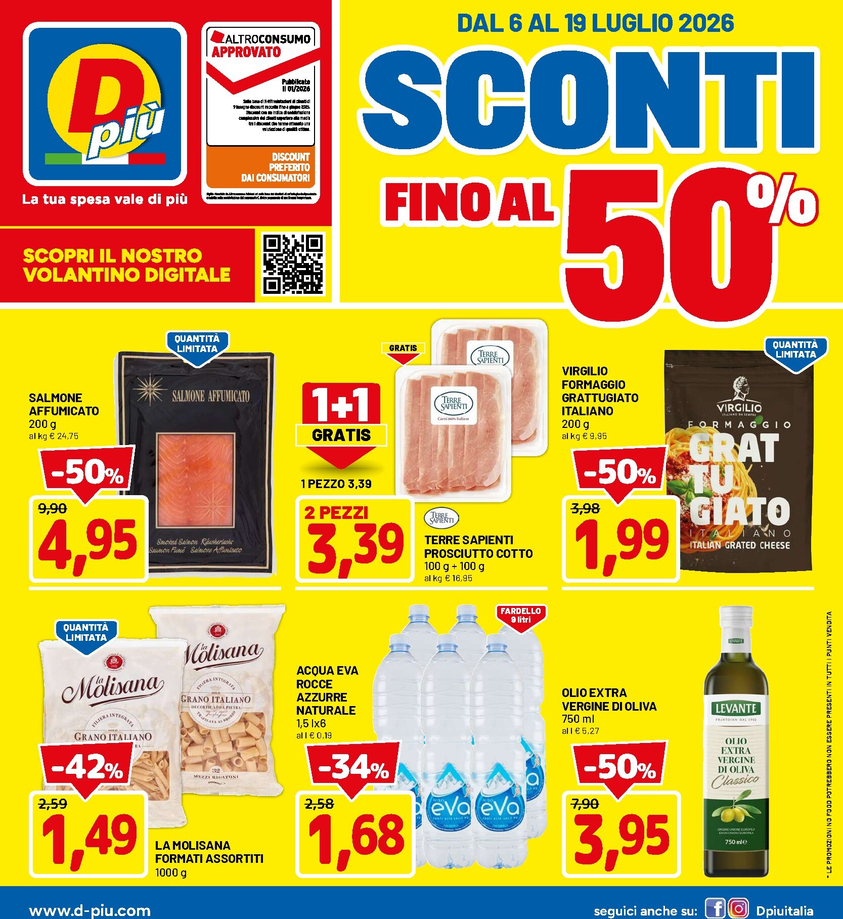 Volantino DPiù per la prossima settimana dal lunedì 06/07/2026 al domenica 19/07/2026