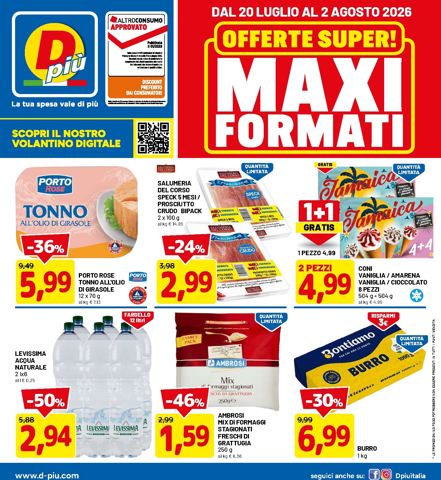 Volantino DPiù - d-ap-17-maxi-formati-20-07 per la prossima settimana dal lunedì 20/07/2026 al domenica 02/08/2026