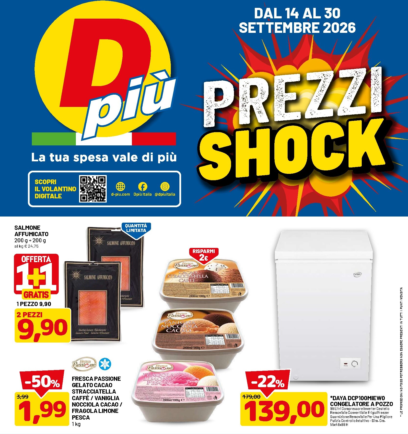 Volantino DPiù per la prossima settimana dal lunedì 14/09/2026 al mercoledì 30/09/2026