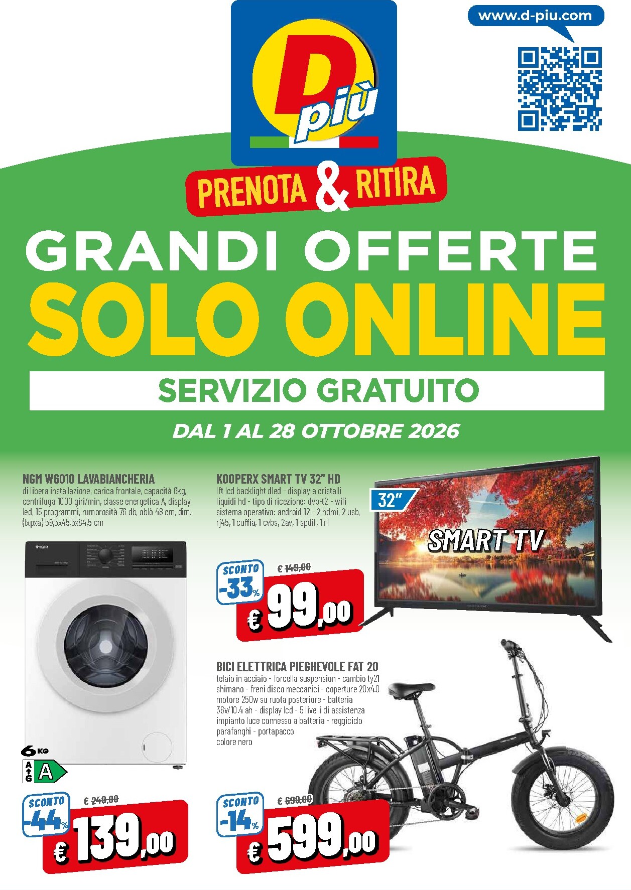 Volantino futuro DPiù - Solo Online valido dal giovedì 01/10/2026 al mercoledì 28/10/2026