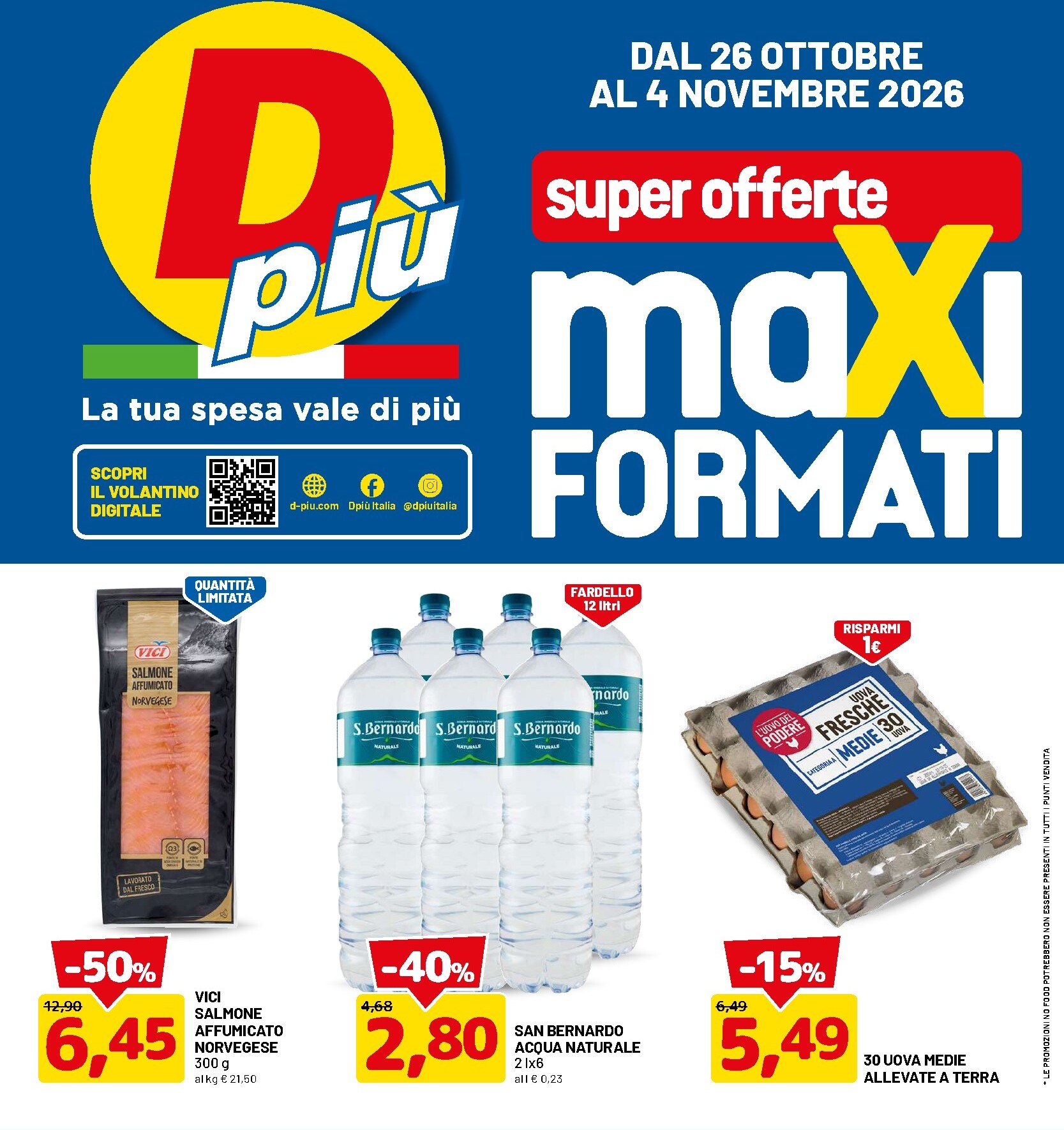Volantino DPiù per la prossima settimana dal lunedì 26/10/2026 al mercoledì 04/11/2026