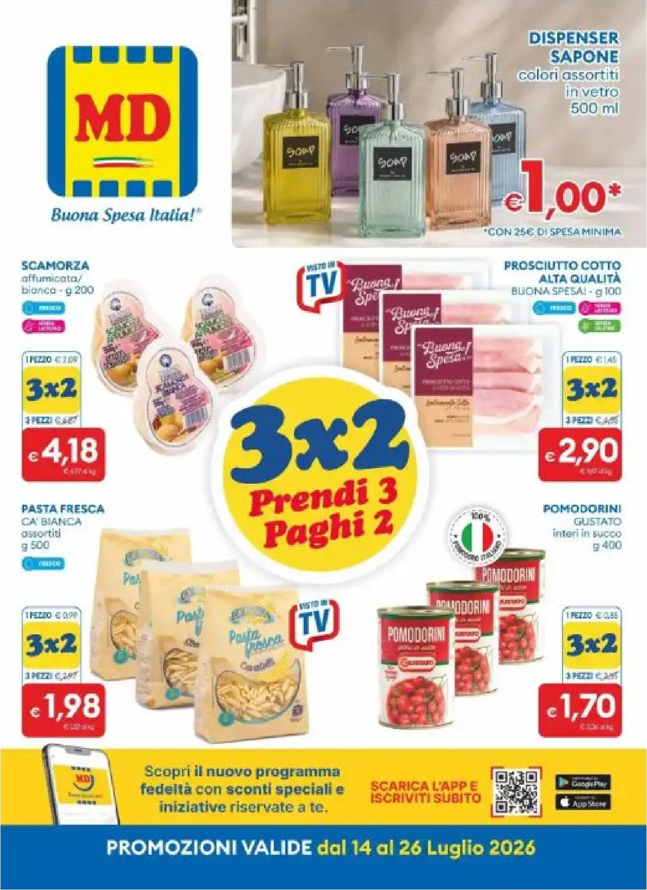 Volantino attuale di MD valido dal martedì 14/07/2026 al domenica 26/07/2026