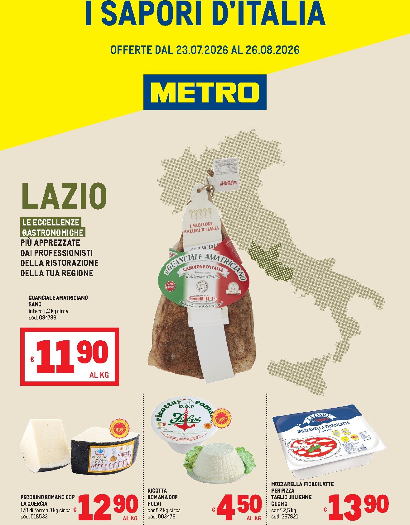 Volantino attuale di Metro - Lazio valido dal giovedì 23/07/2026 al mercoledì 26/08/2026