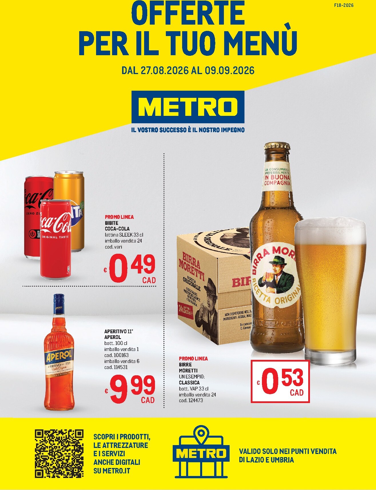 Volantino attuale di Metro - Offerte per il tuo menù-AREA3 valido dal giovedì 27/08/2026 al mercoledì 09/09/2026