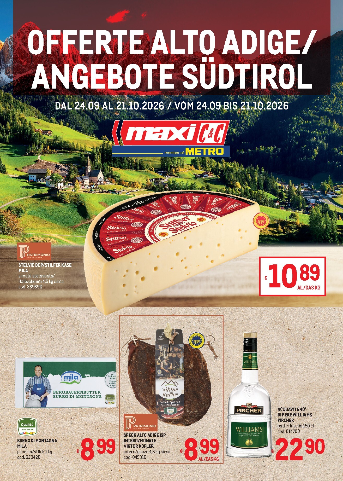 Volantino futuro Metro - Offerte Alto Adige Merano, Brunico valido dal giovedì 24/09/2026 al mercoledì 21/10/2026