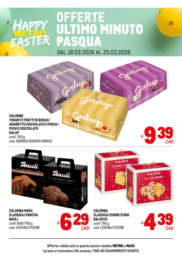 Volantino Metro - Pasqua valido dal 18/03/2026 al 25/03/2026
