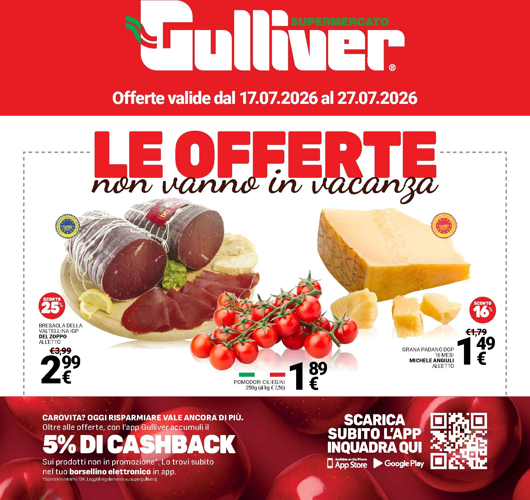 Volantino attuale di Gulliver valido dal venerdì 17/07/2026 al lunedì 27/07/2026