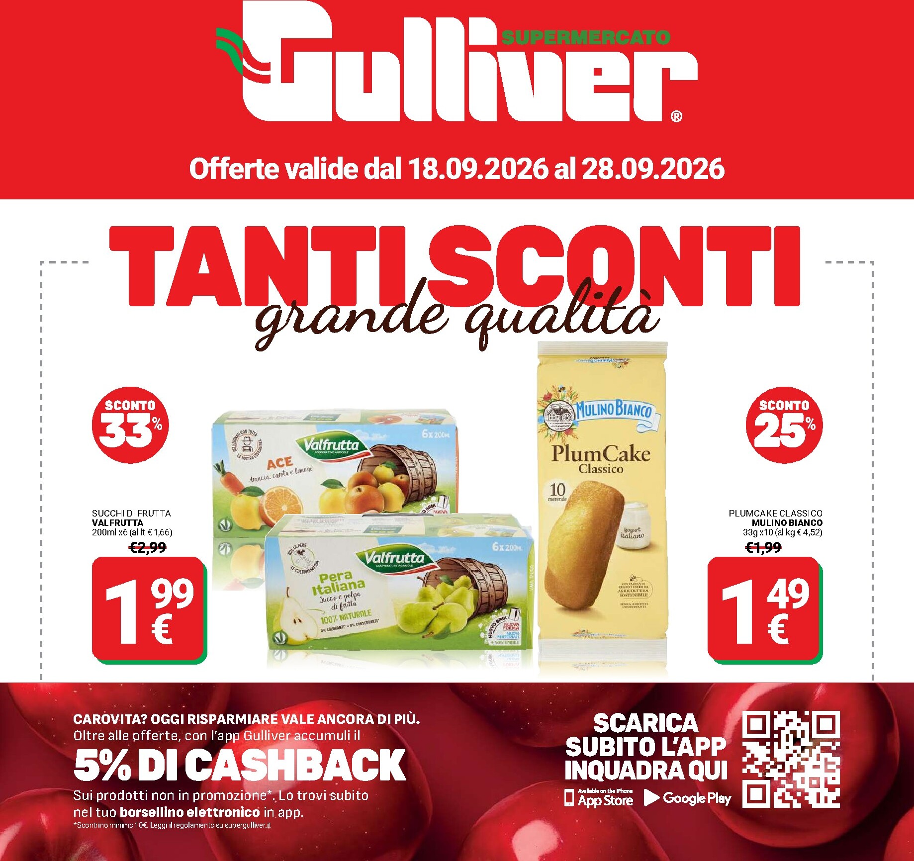 Volantino attuale di Gulliver valido dal venerdì 18/09/2026 al lunedì 28/09/2026