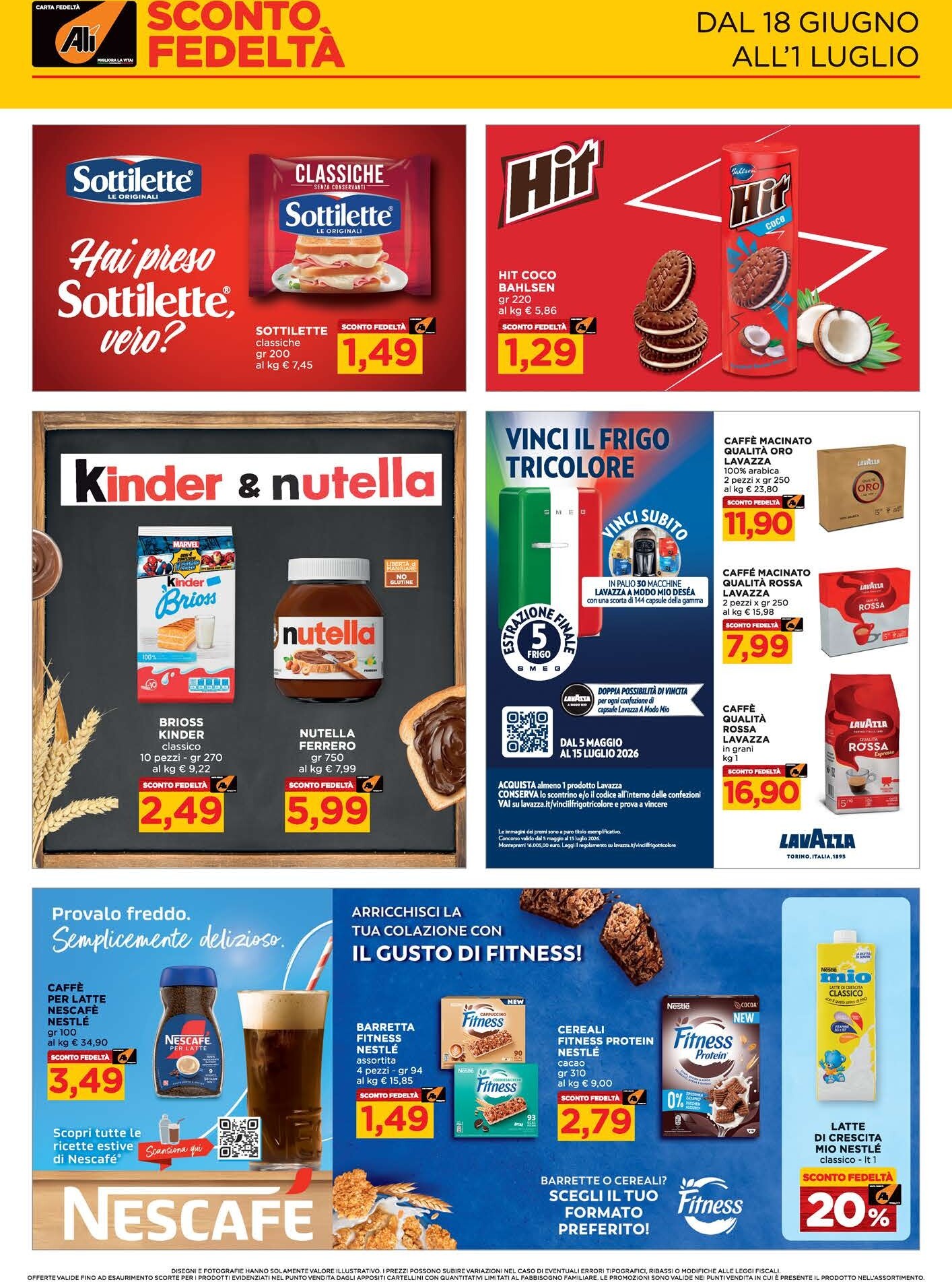 Volantino attuale di Ali - Aliper - Sconto Fedeltà valido dal giovedì 18/06/2026 al mercoledì 01/07/2026