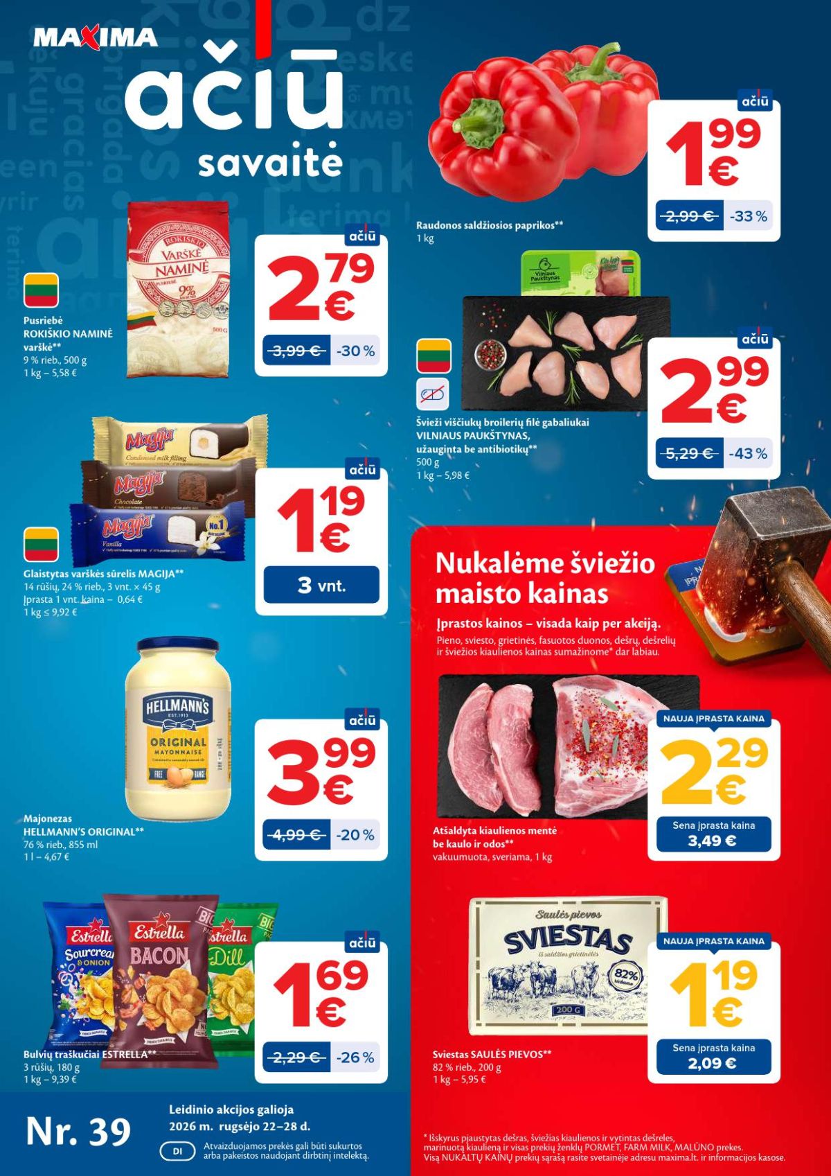 MAXIMA - Kaininis leidinys Nr.39 (2026 09 22 - 2026 09 28)