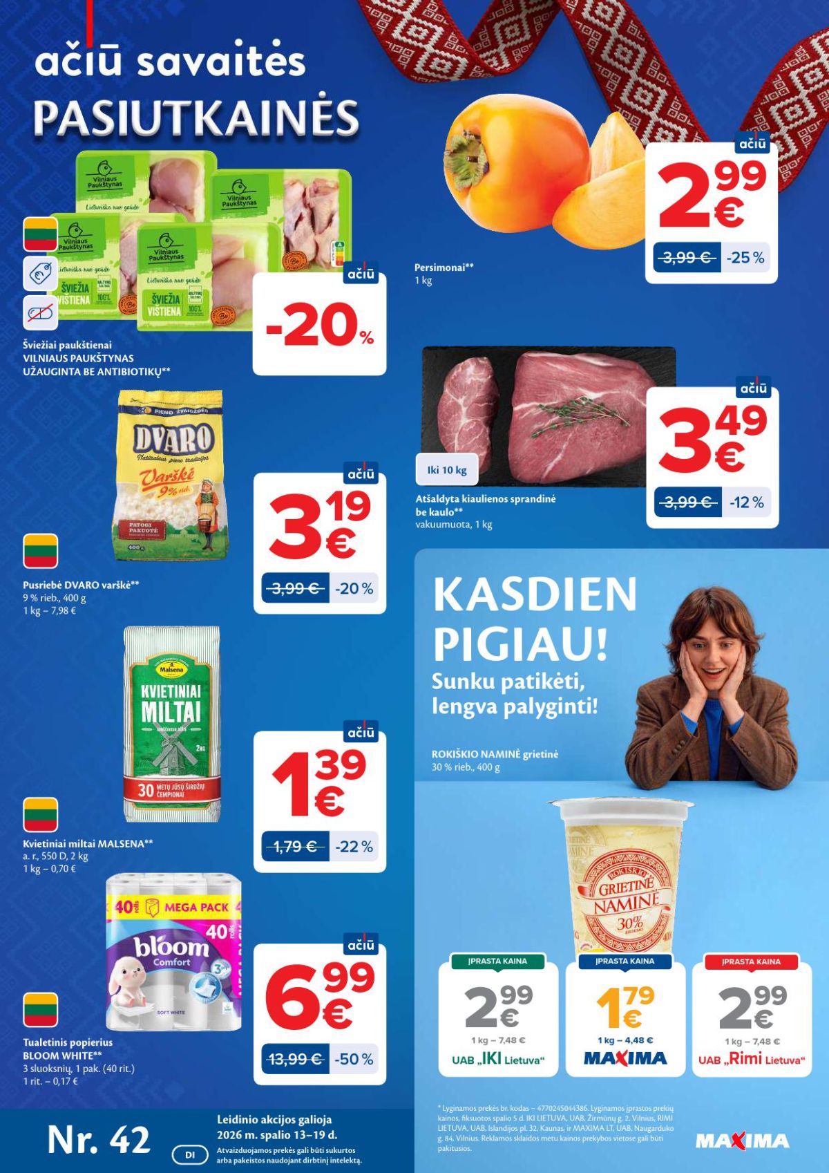 MAXIMA - Kaininis leidinys Nr.42 (2026 10 13 - 2026 10 19)