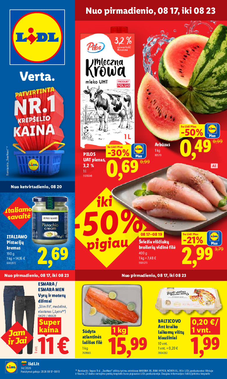 MAISTO PREKIŲ PASIŪLYMAI (2026-08-17 - 2026-08-23)