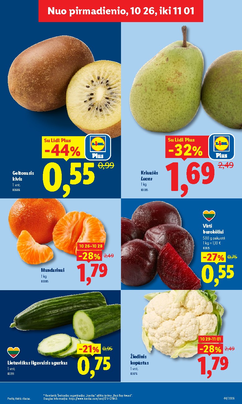 MAISTO PREKIŲ PASIŪLYMAI (2026-10-26 - 2026-11-01) - Savaitgalio pasiūlymai