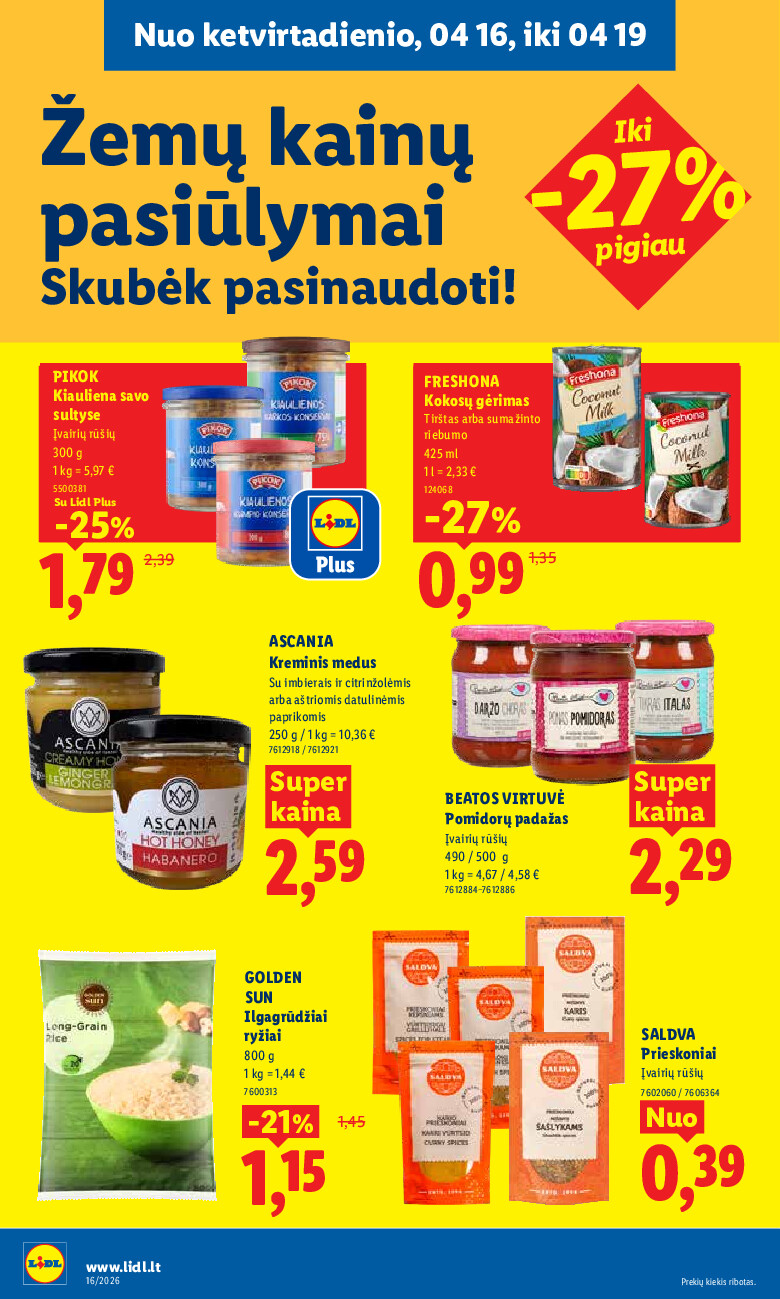 MAISTO PREKIŲ PASIŪLYMAI (2026-04-13 - 2026-04-19) - Savaitgalio pasiūlymai