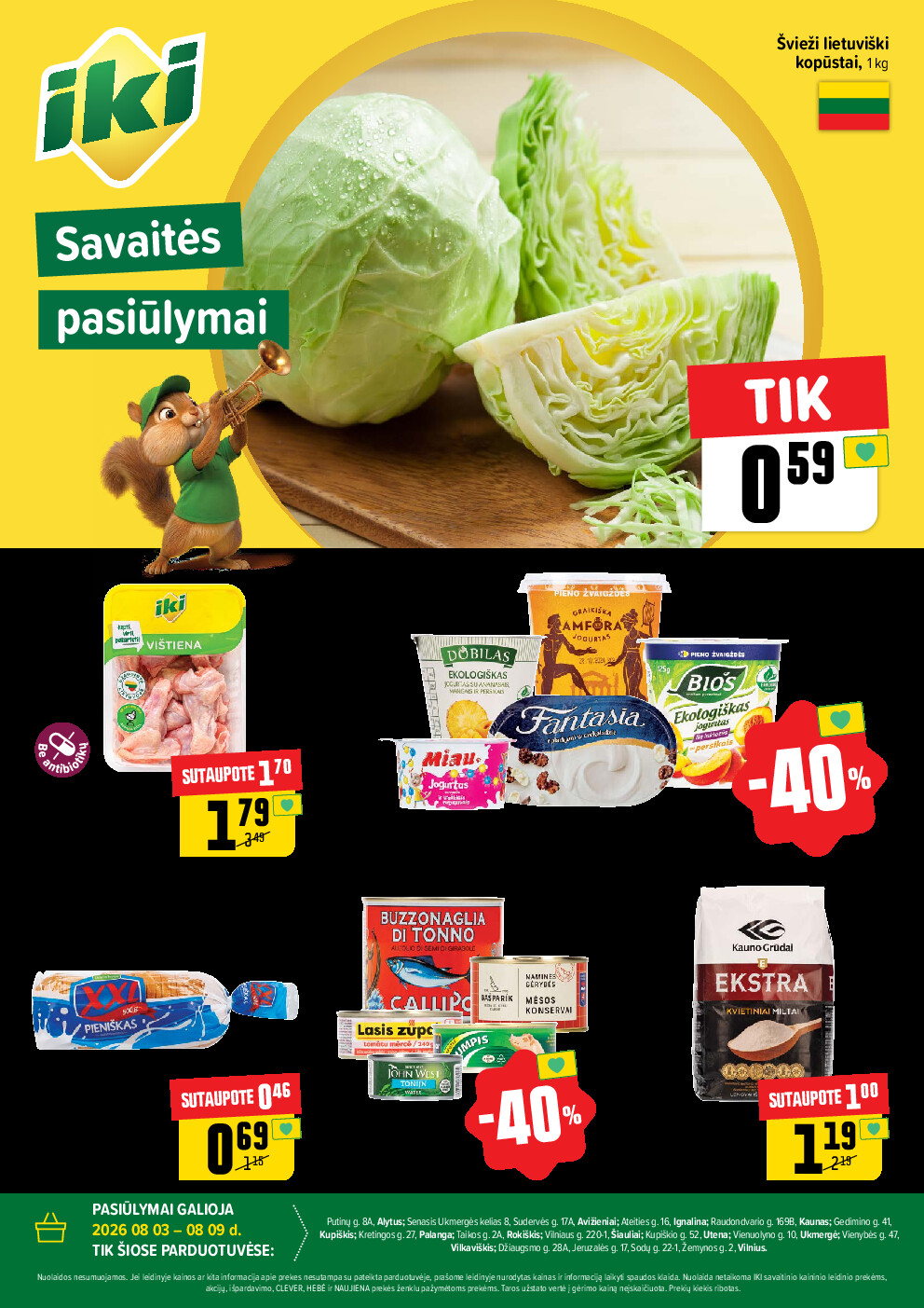 Specialūs pasiūlymai IKI parduotuvės klientams (2026-08-03 - 2026-08-09)