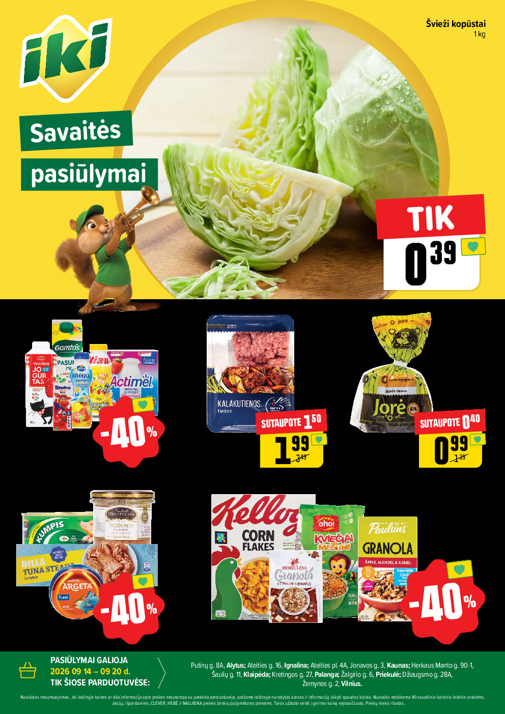 Specialūs pasiūlymai IKI parduotuvės klientams (2026-09-14 - 2026-09-20)