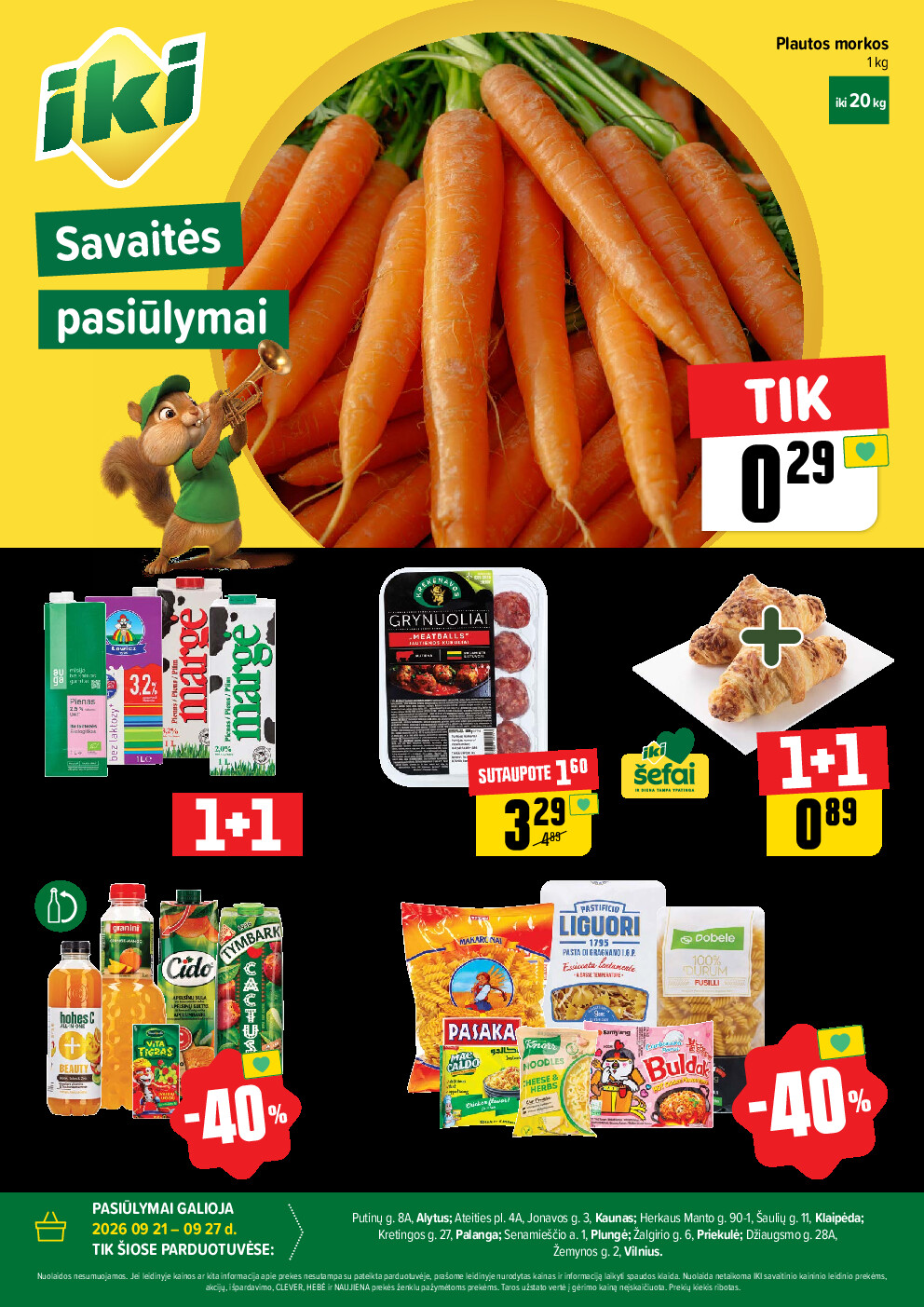 Specialūs pasiūlymai IKI parduotuvės klientams (2026-09-21 - 2026-09-27)