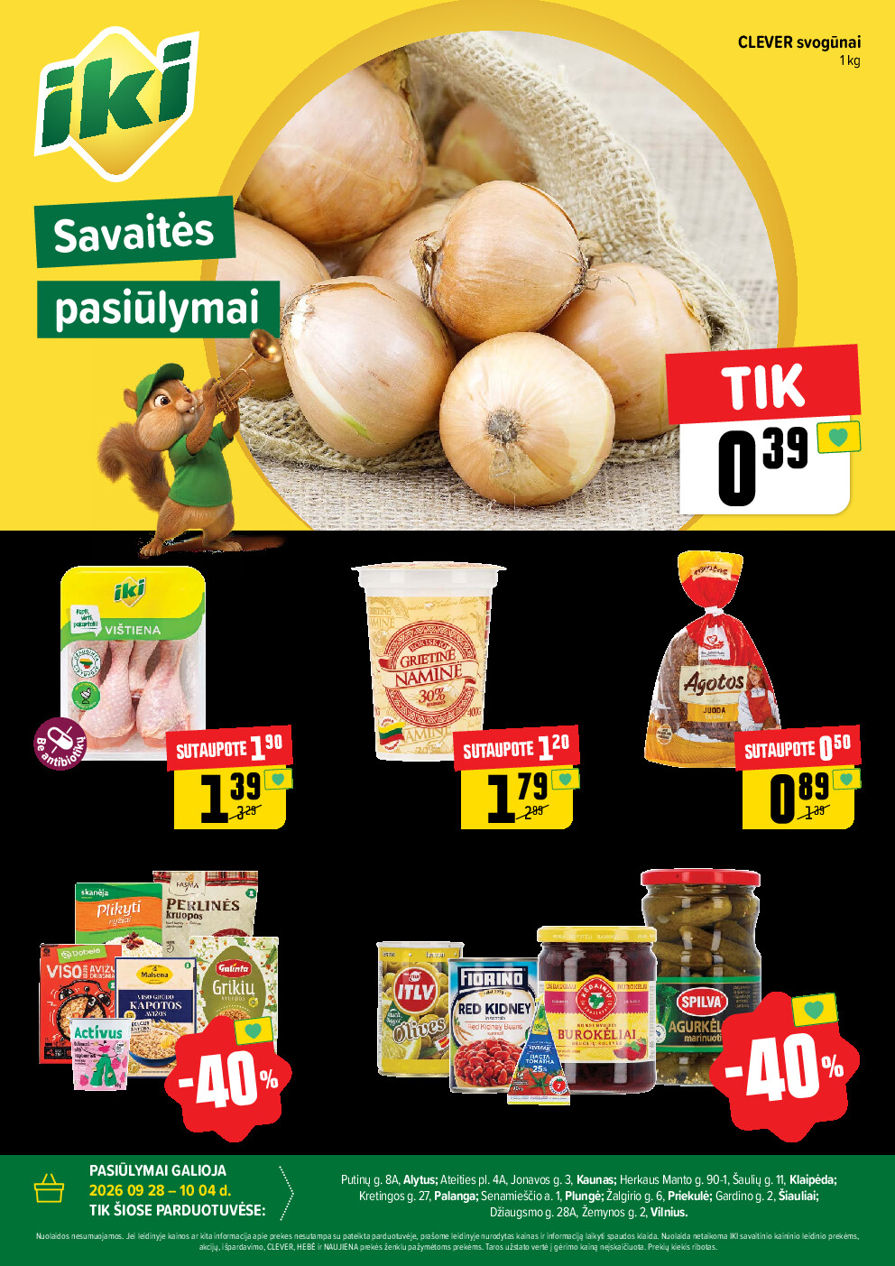 Specialūs pasiūlymai IKI parduotuvės klientams (2026-09-28 - 2026-10-04)