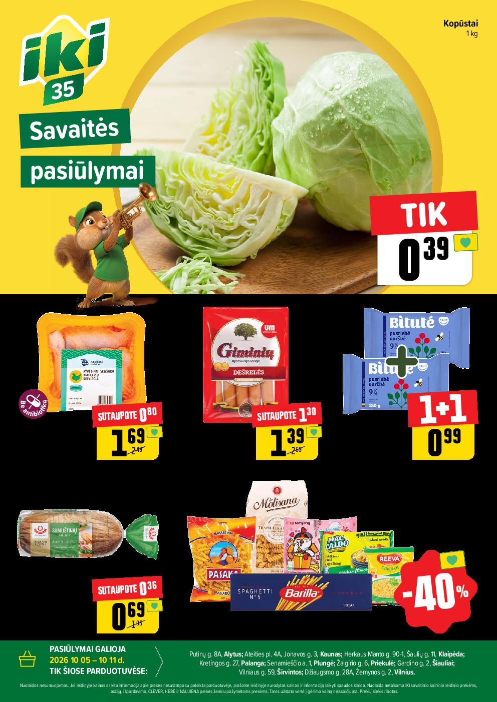 Specialūs pasiūlymai IKI parduotuvės klientams (2026-10-05 - 2026-10-11)