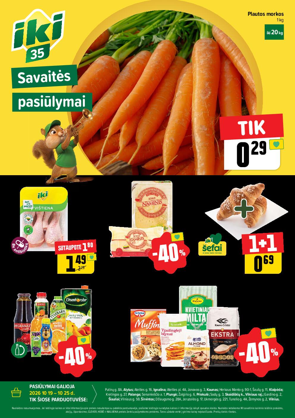 Specialūs pasiūlymai IKI parduotuvės klientams (2026-10-19 - 2026-10-25)