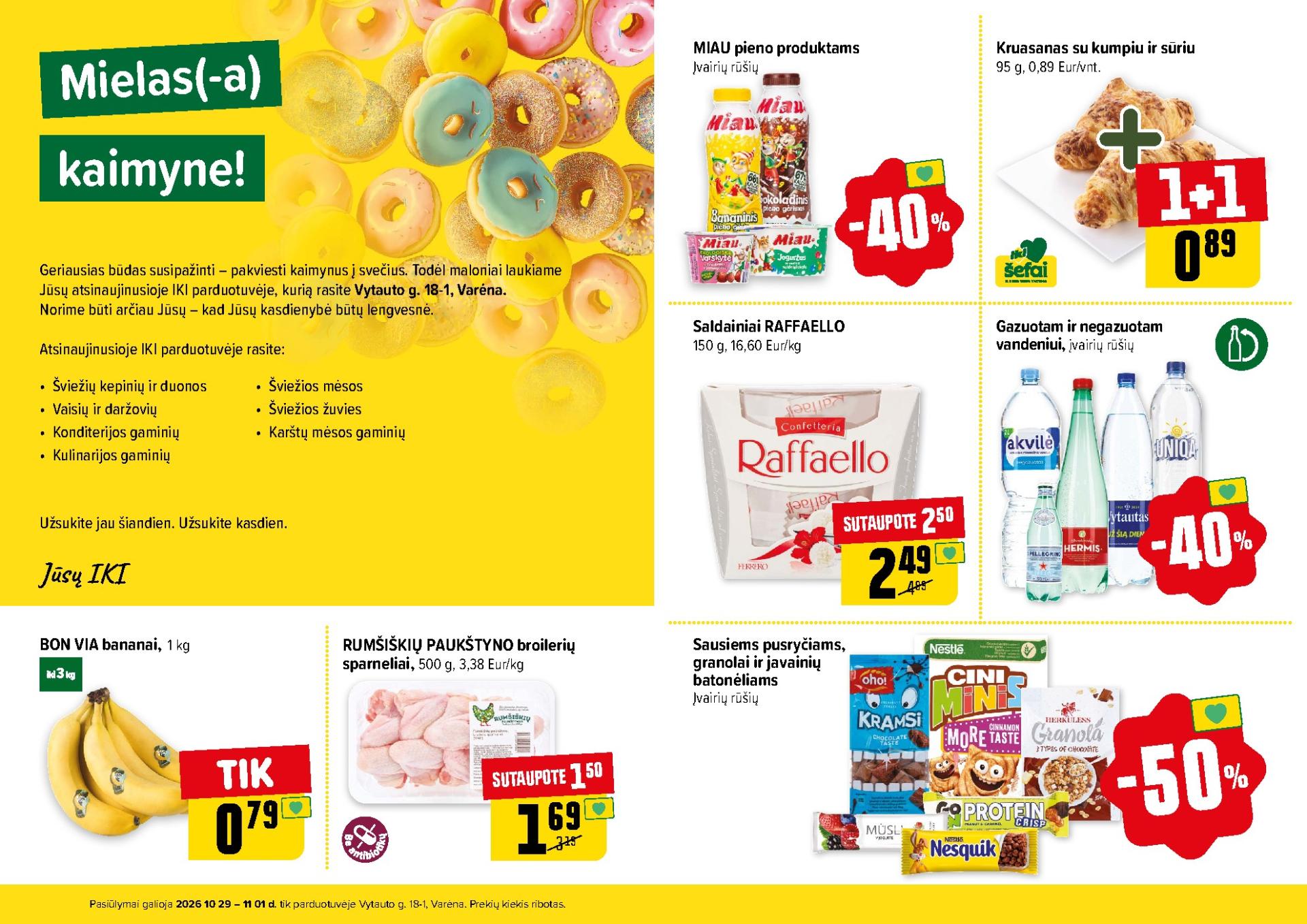 Specialūs pasiūlymai IKI Universalinė parduotuvės klientams (2026-10-29 - 2026-11-01) - Savaitgalio pasiūlymai