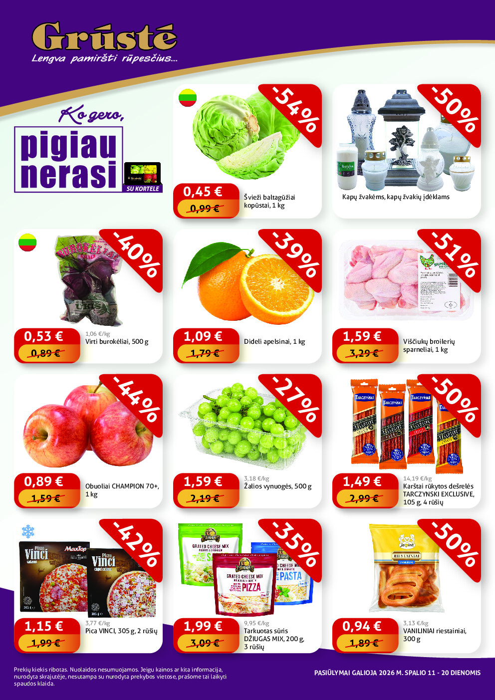 Pigiau Nerasi (2026-10-11 - 2026-10-20)