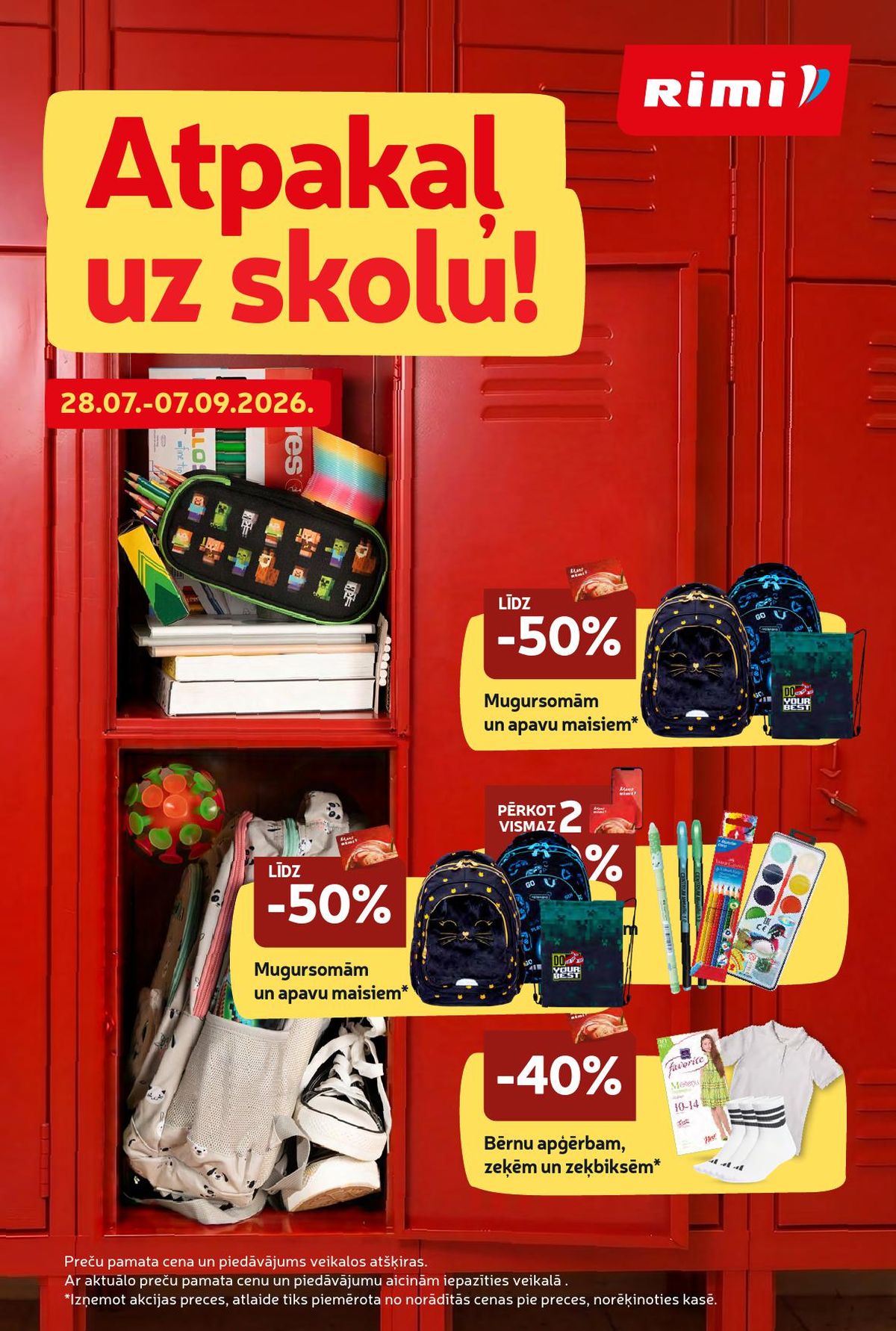 RIMI - Atpakaļ uz skolu! (28.07.2026 - 07.09.2026)