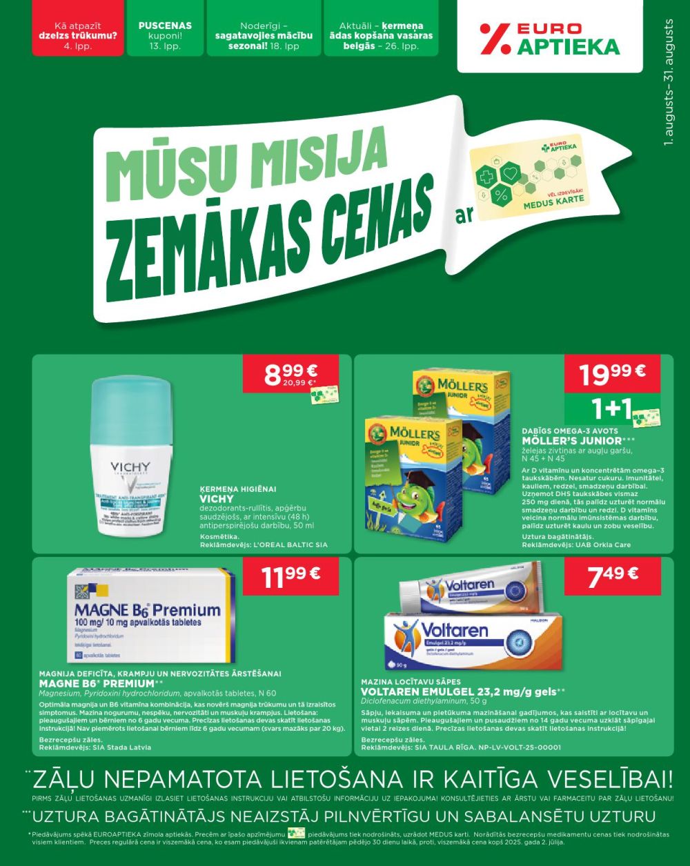 EUROAPTIEKA (01.08.2025 - 31.08.2025)