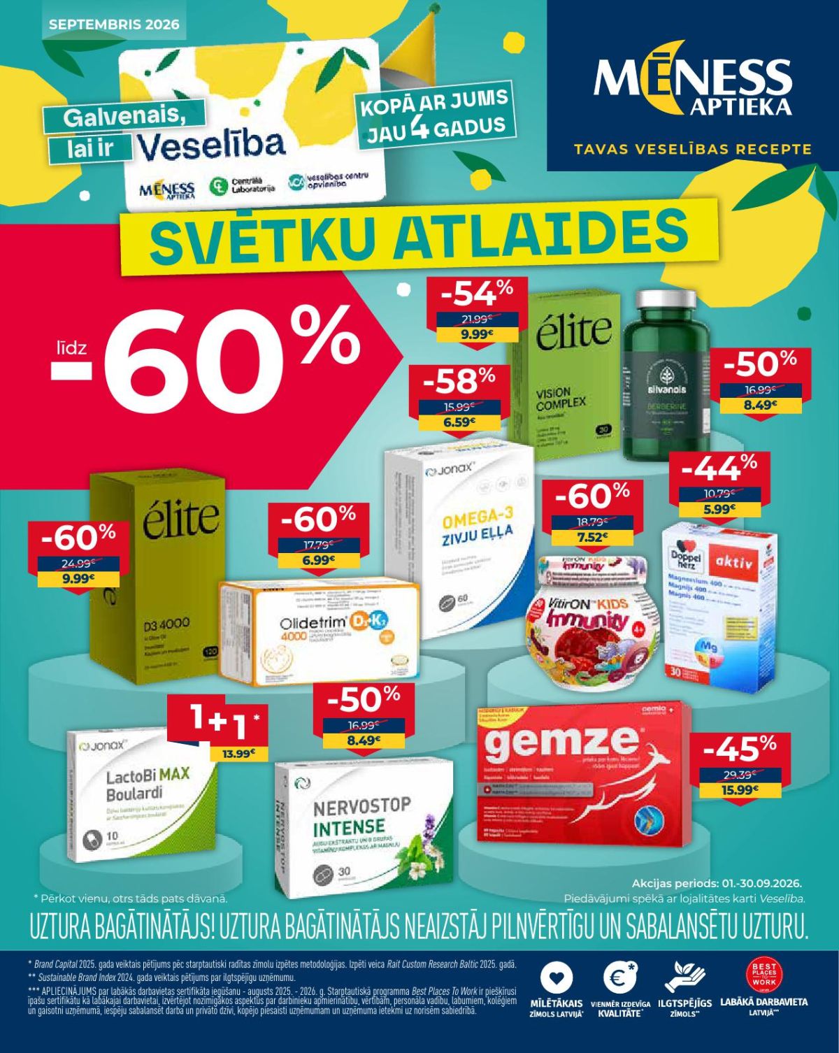 MĒNESS APTIEKA (01.09.2026 - 30.09.2026)