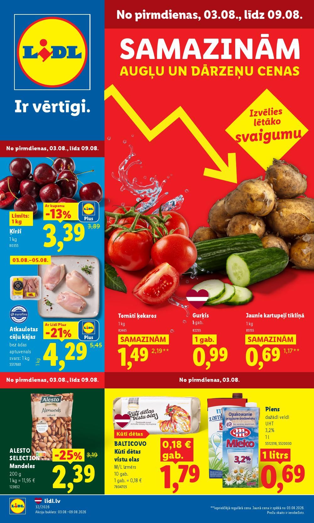 LIDL - Aktuālais akciju buklets (03.08.2026 - 09.08.2026)