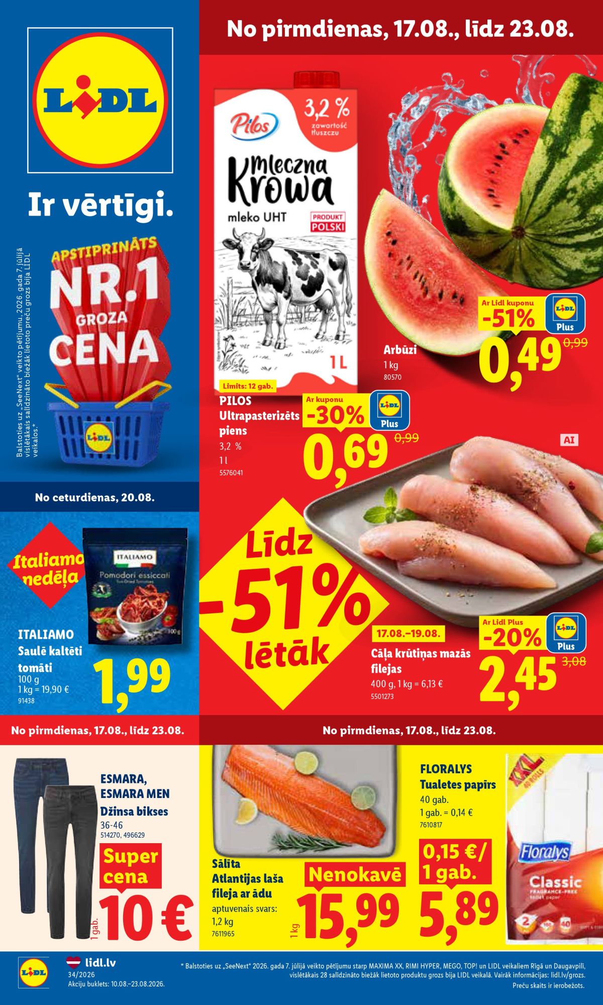 LIDL - Aktuālais akciju buklets (17.08.2026 - 23.08.2026)