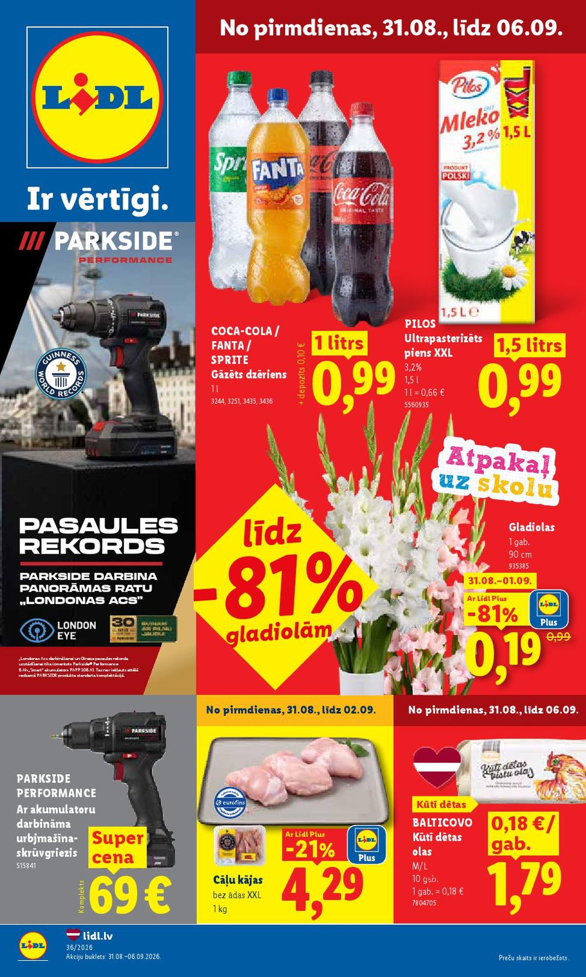 LIDL - Aktuālais akciju buklets (31.08.2026 - 06.09.2026)