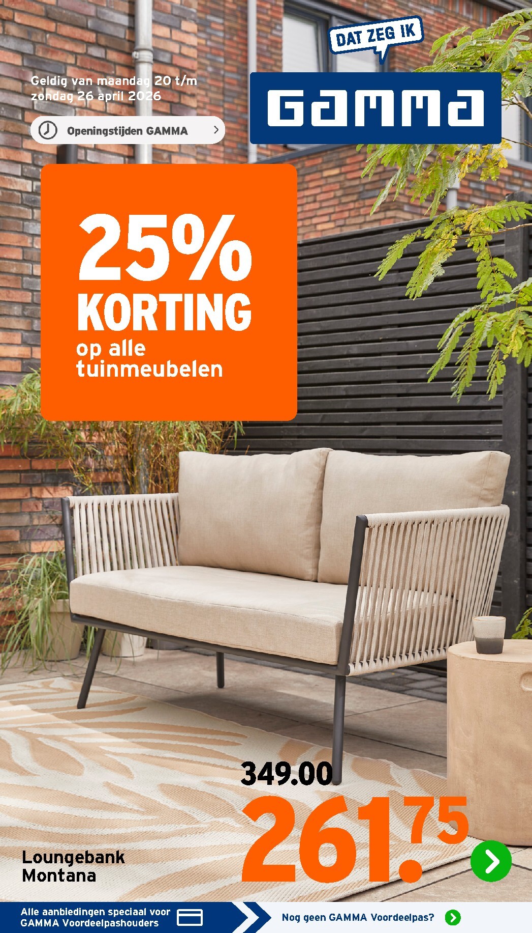 Huidige Gamma folder geldig van maandag 20-04-2026 tot zondag 26-04-2026