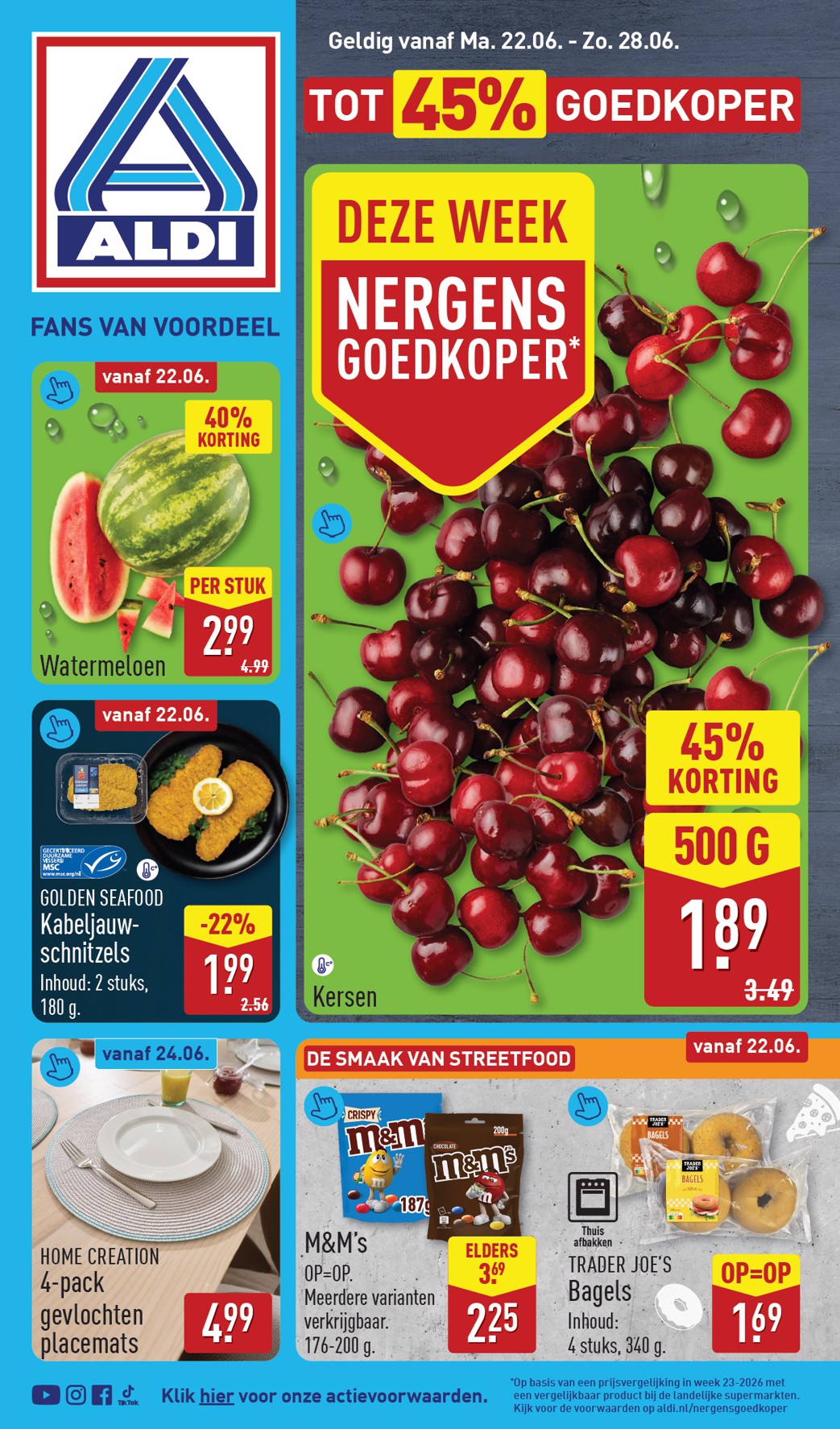 Huidige ALDI folder geldig van maandag 22-06-2026 tot zondag 28-06-2026