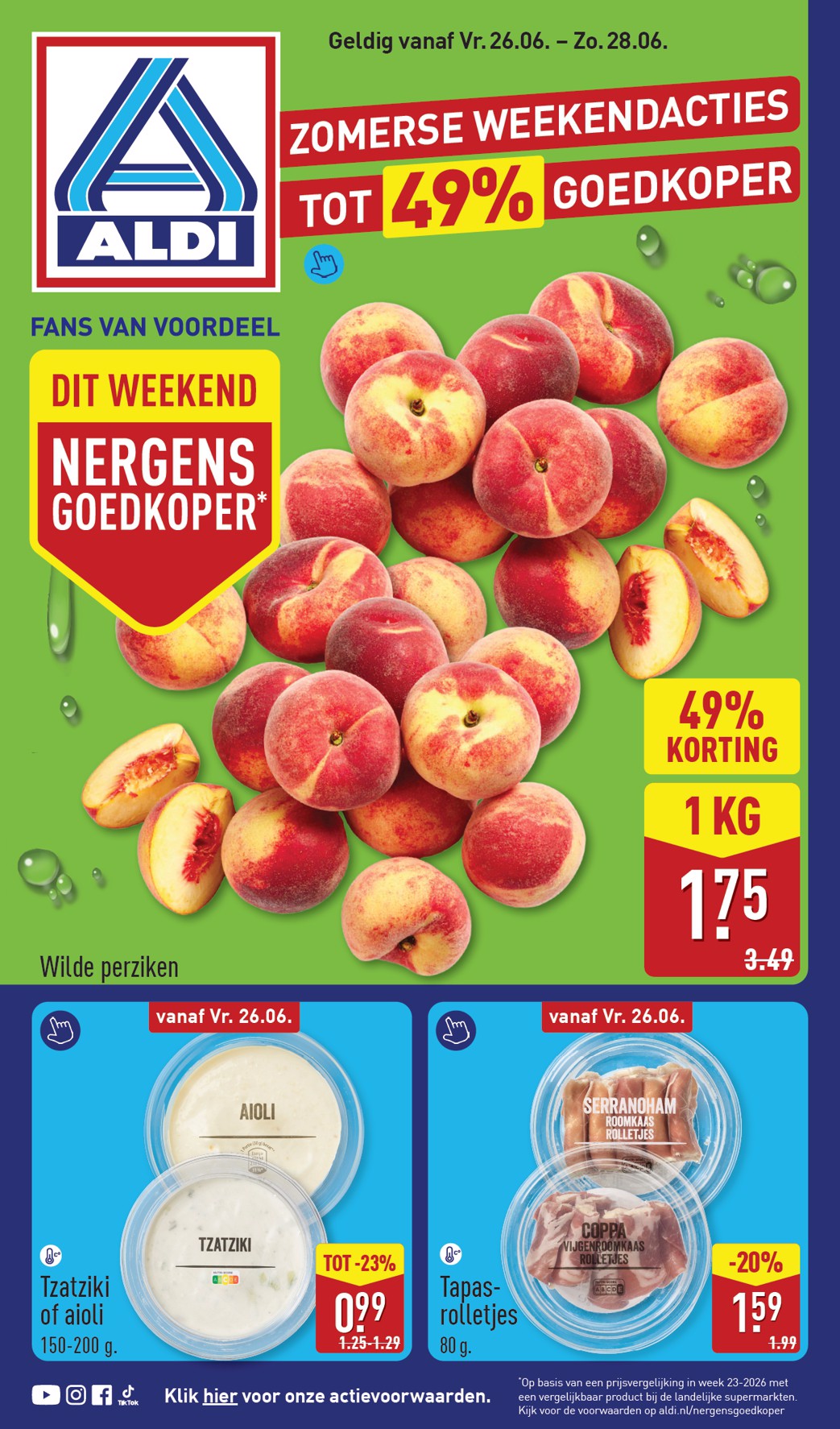 Huidige ALDI - Zomerse weekendacties folder geldig van vrijdag 26-06-2026 tot zondag 28-06-2026