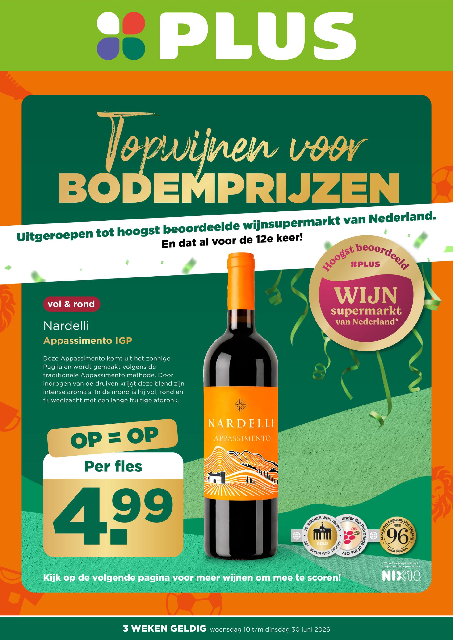 PLUS - Drankenfolder folder voor volgende week van woensdag 10-06-2026 tot dinsdag 30-06-2026