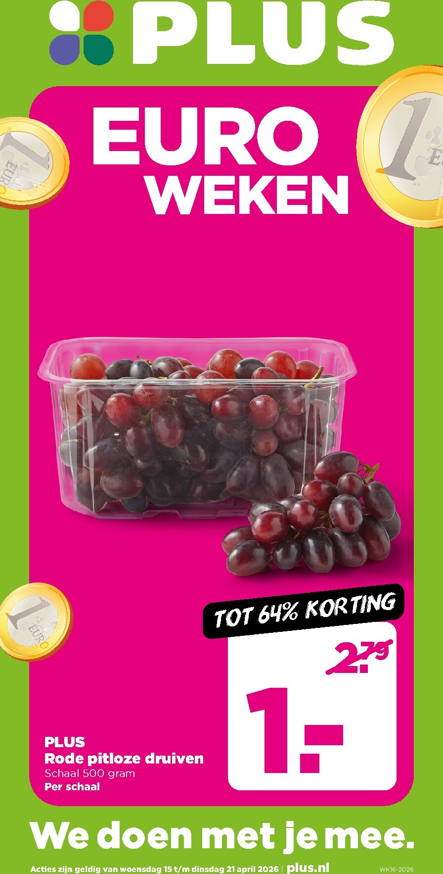 PLUS folder voor volgende week van woensdag 15-04-2026 tot dinsdag 21-04-2026