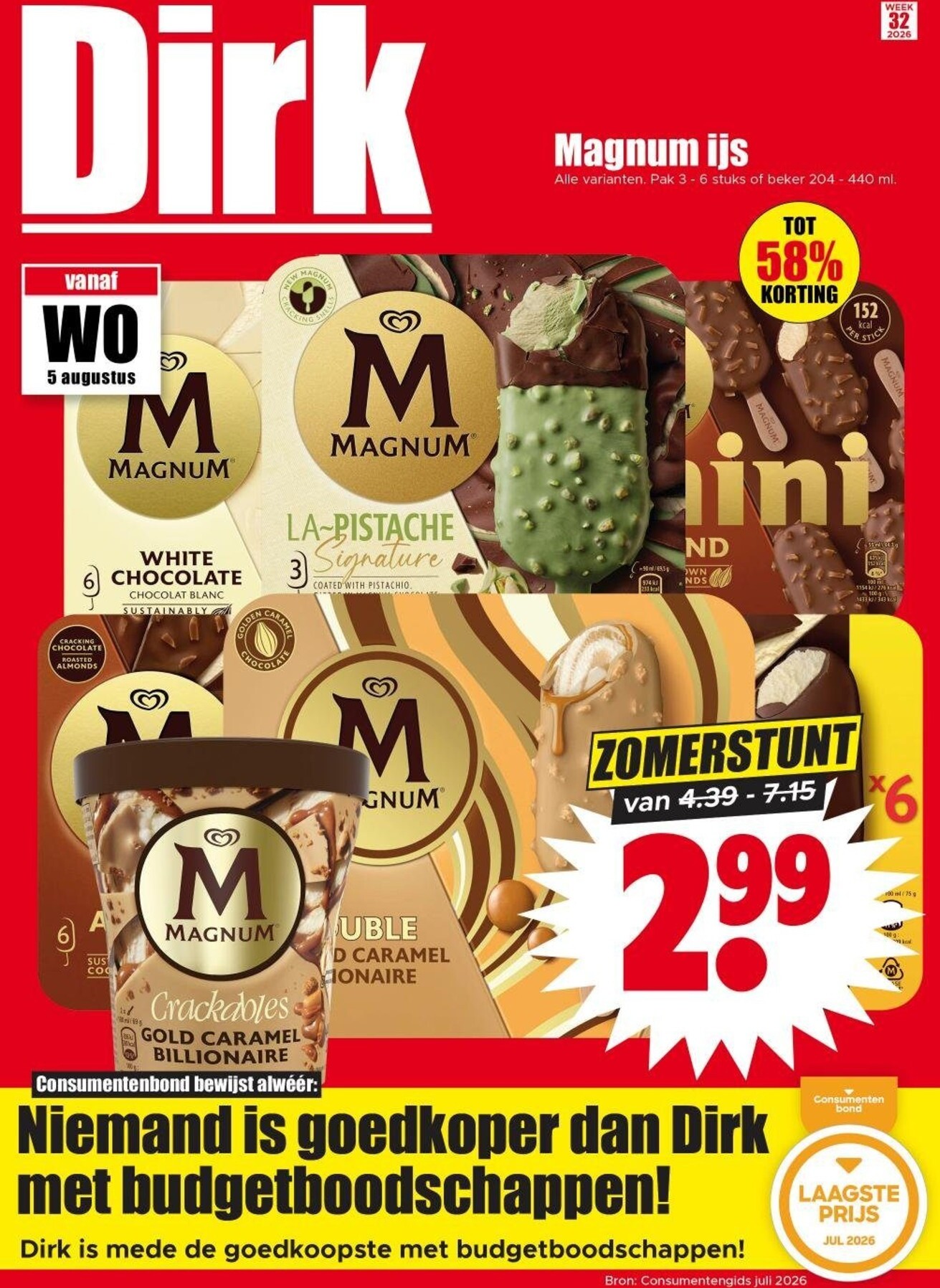 Toekomstige Dirk folder geldig van woensdag 05-08-2026 tot dinsdag 11-08-2026