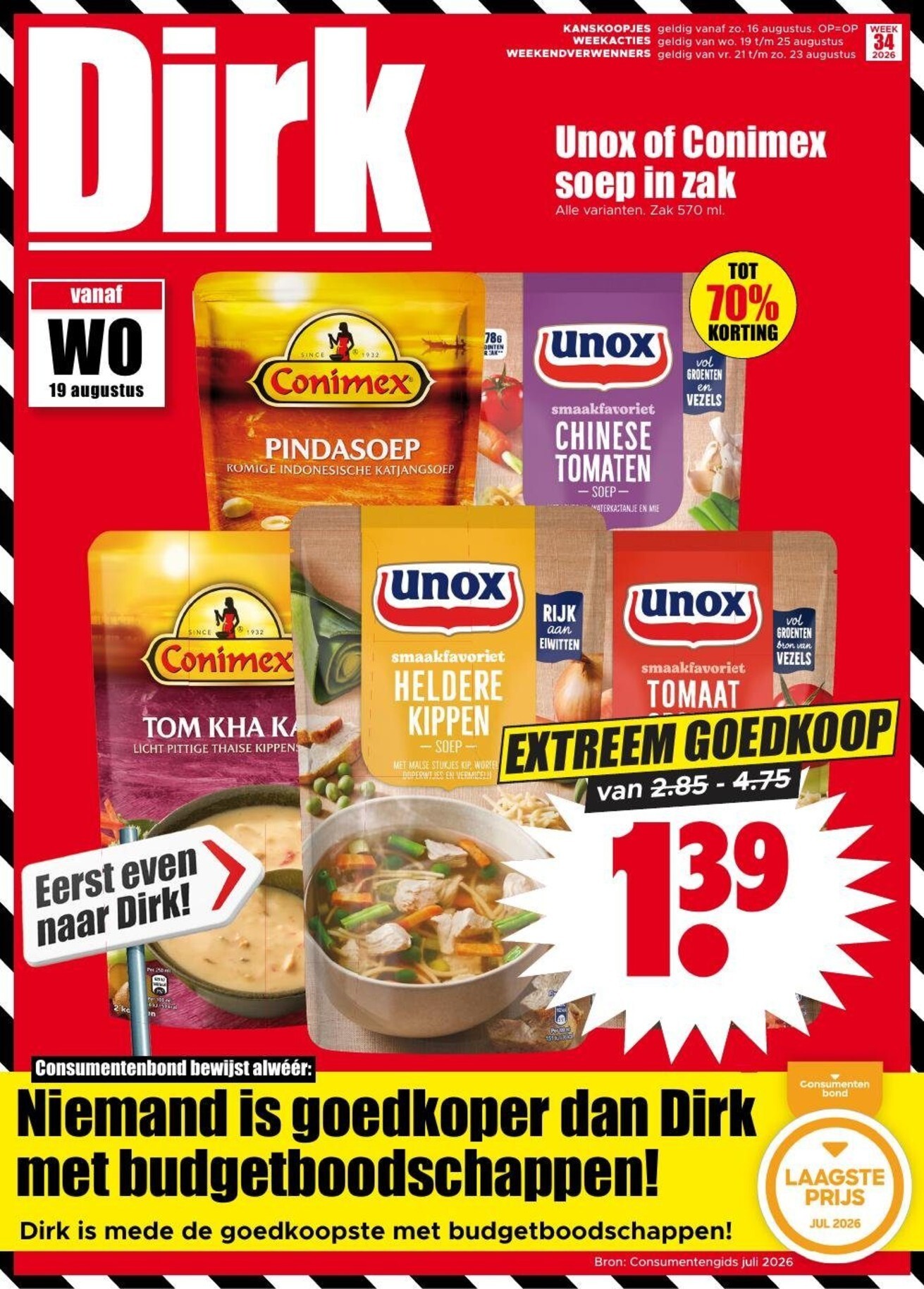 Dirk folder voor volgende week van woensdag 19-08-2026 tot dinsdag 25-08-2026