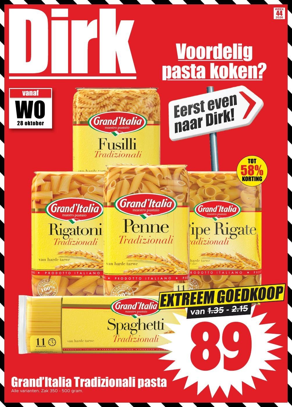 Dirk folder voor volgende week van woensdag 28-10-2026 tot dinsdag 03-11-2026
